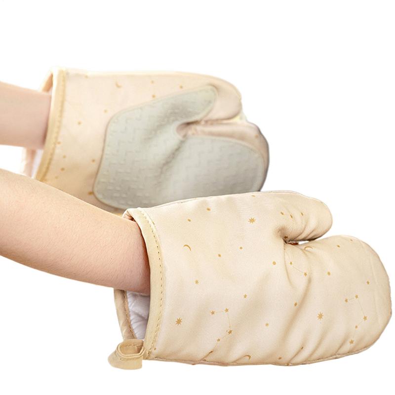 Oven Gloves Cooking Mitts Heat Resistant Kitchen Gloves Silicone Non-Slip Potholder with Soft Lining Waterproof Hand Protection