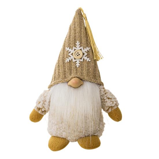 Рождественская кукла-гном, вязаная заостренная шапка ручной работы, снежинка, дерево, полная борода, милый настольный безликий гном, фаршированное украшение, товары для вечеринок, подарок