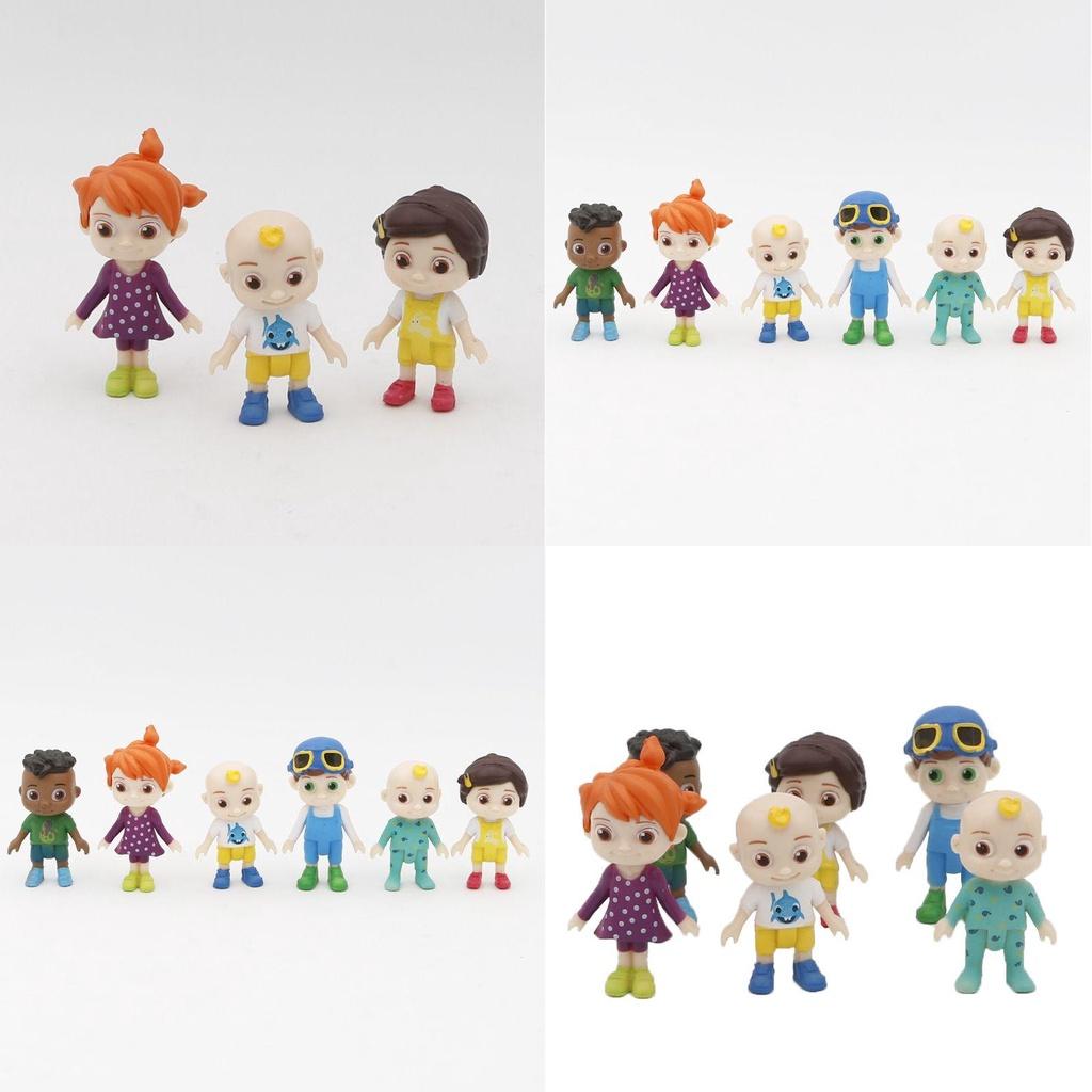Delightful 6pcs Cocomelon Figures Jj Play Set Toy Miniatures Perfect For Kids Parties