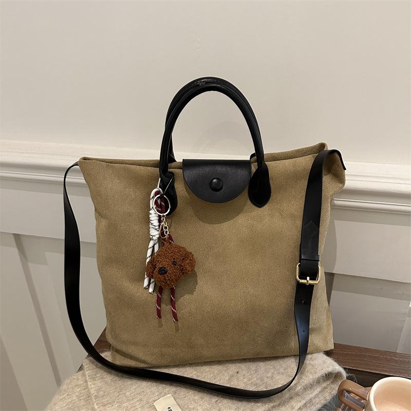 Матовая большая вместимость осенняя однотонная повседневная ретро-сумка-тоут сумка через плечо для поездок на работу