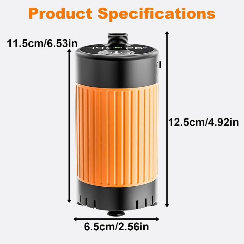 Portable Camping Shower Pump, Outdoor Handheld Shower with LED Display, 2 Water Flow Modes, Low Noise Water Pump for Camping, Hiking