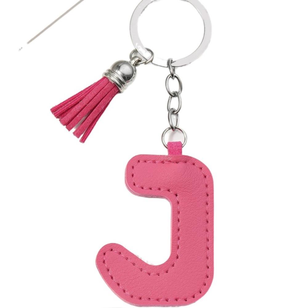 Брелок для ключей с алфавитом, пряжка для ключей от автомобиля, органайзер для ключей, деловой держатель для ключей из искусственной кожи, 26 букв, брелок в подарок