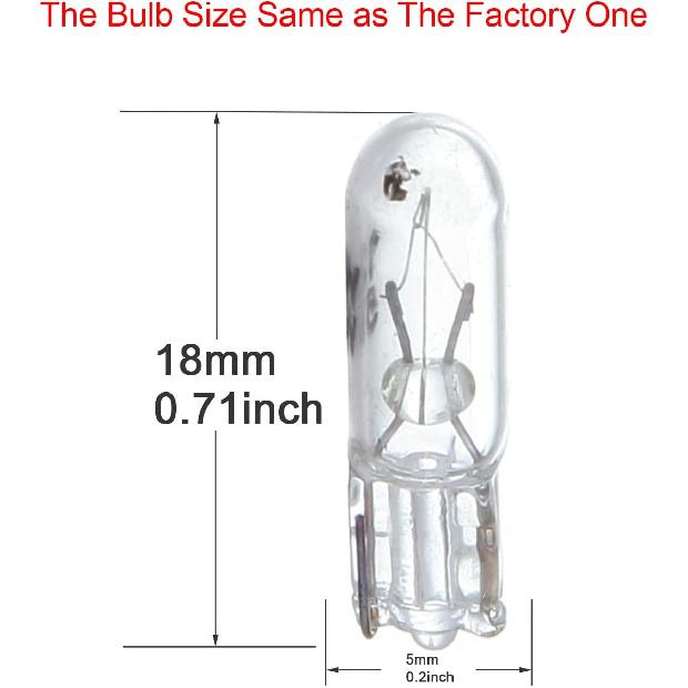 cciyu T5 17 86 206 White Halogen Light Bulb Instrument Cluster Gauge Dash Lamp 12V With Twist Lock Sockets ((Total of 20 Pcs))