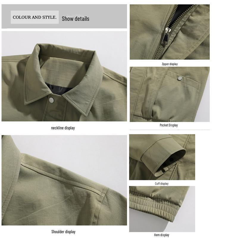 Мужская модная американская повседневная куртка с лацканами - весенняя рабочая одежда для пилотов, доступны большие размеры