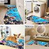 1Pcs Deep Sea Marine LifePattern Floor Mat Modern Kitchen Polyester Rug Non-Slip Colorful Indoor Carpet, For Home Bathroom Bedroom Living Room Decor