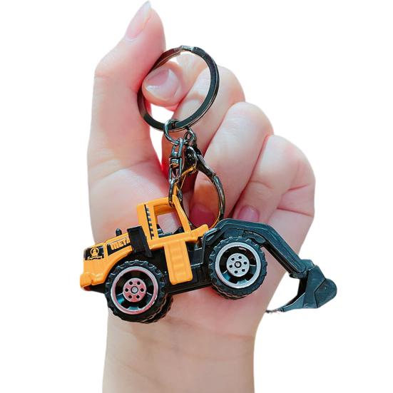 Миниатюрные инженерные машинки, брелок-шарм, инерционная мультяшная игрушечная машинка, брелок-подвеска, крючок с защитой от отсоединения, инструмент для снятия стресса