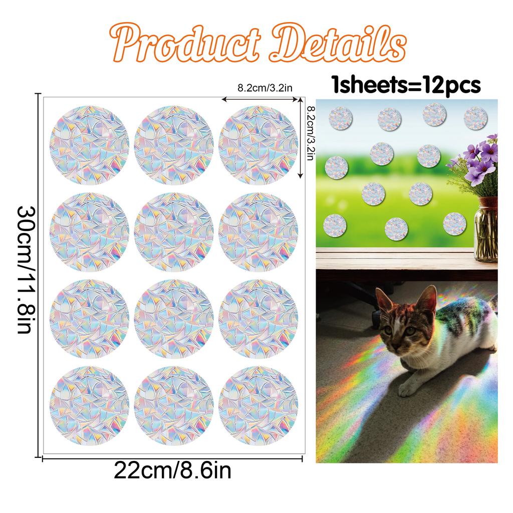 Christmas Rainbow Prism Static Cling Glass Stickers PVC Halloween Window Stickers Sun Catcher Decorative Films
