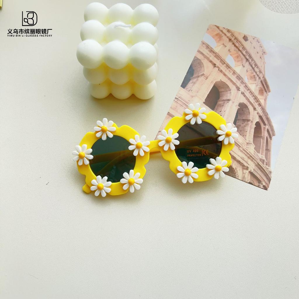 Fashion Diy Sunflower Cute Children'S Sunglasses Daisy Accessories Boys And Girls Sunglasses Sunscreen Uv Protection