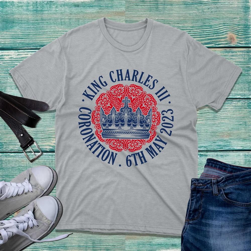 King Charles Iii Coronation 6th May 2023 Tshirt Union Jack Royal Crown Tee Top
