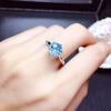 2Ct Firework Cut Sky Blue Topaz Ring for Women Sparkling Adjustable Open Ring