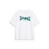 Li Ning Sports Fashion Series Logo Letter Print Round Neck Drop Shoulder Loose Comfortable Short Sleeve T Shirt Men T Shirt Standard-White AHSU747-2