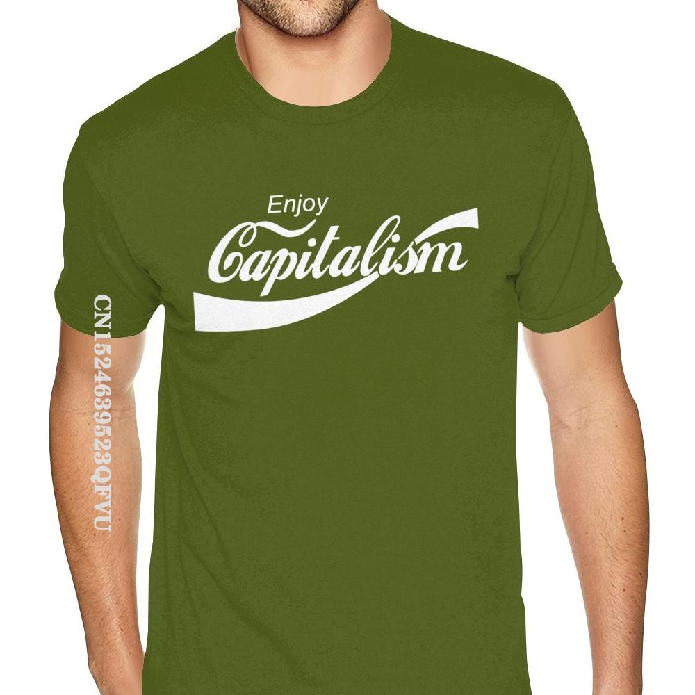 Ограниченная скидка на футболку Enjoy Capitalism с забавной пародией на футболку T Marx в стиле «Оверсайз» на футболку Man Gothic Style Anime T Shirt