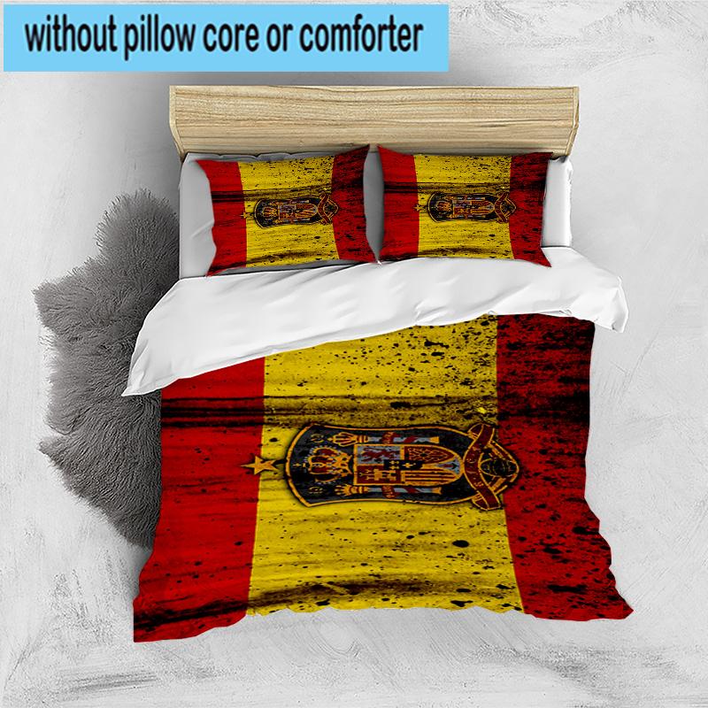 3pcs Spain FC Crest Printed Bedding Set Duvet Cover Closure Includes 1 Duvet Cover & 2 Pillowcases Bedding Sets Home Decor Gifts