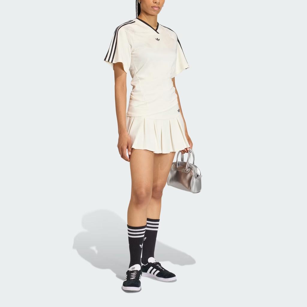 adidas Оригинальная футболка с рюшами, короткий рукав, в стиле футбольной, KC9122