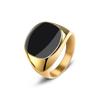 Jiayiqi Stainless Steel Ring Gold Color Flat Top Rings for Men Male Jewelry Gift