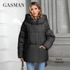 GASMAN Women's Parka 2024 New Fashion Women's Stand Collar Short Slim Casual Hooded Warm Down Jacket 88595