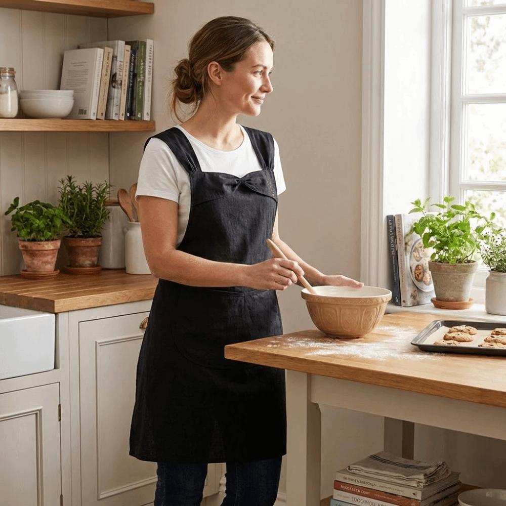 Small Fresh Waterproof Apron Adjustable Cooking Apron Catering Work Uniform Nail Salons