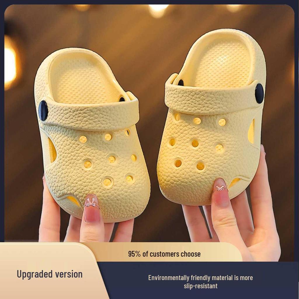 Хиты продаж 2026 года Crocs для детей - Нескользящие слипоны для дома и улицы, Закрытая обувь для мальчиков и девочек