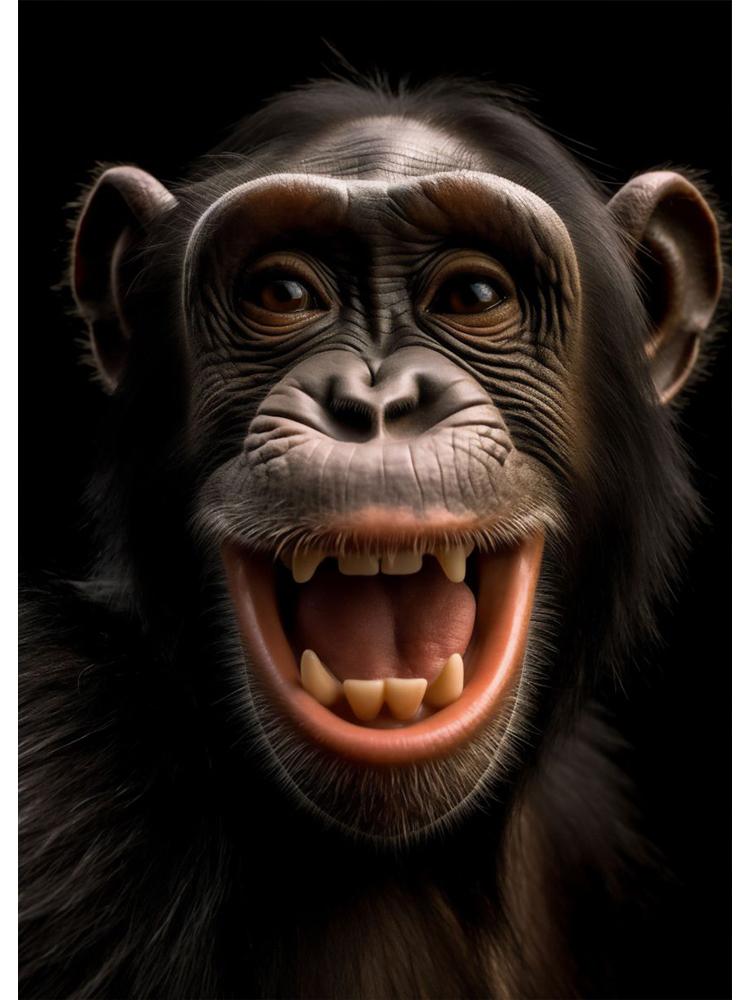 Забавная обезьяна селфи счастливый шимпанзе плакат с принтом холст картина животное настенное искусство для гостиной домашний декор Cuadros
