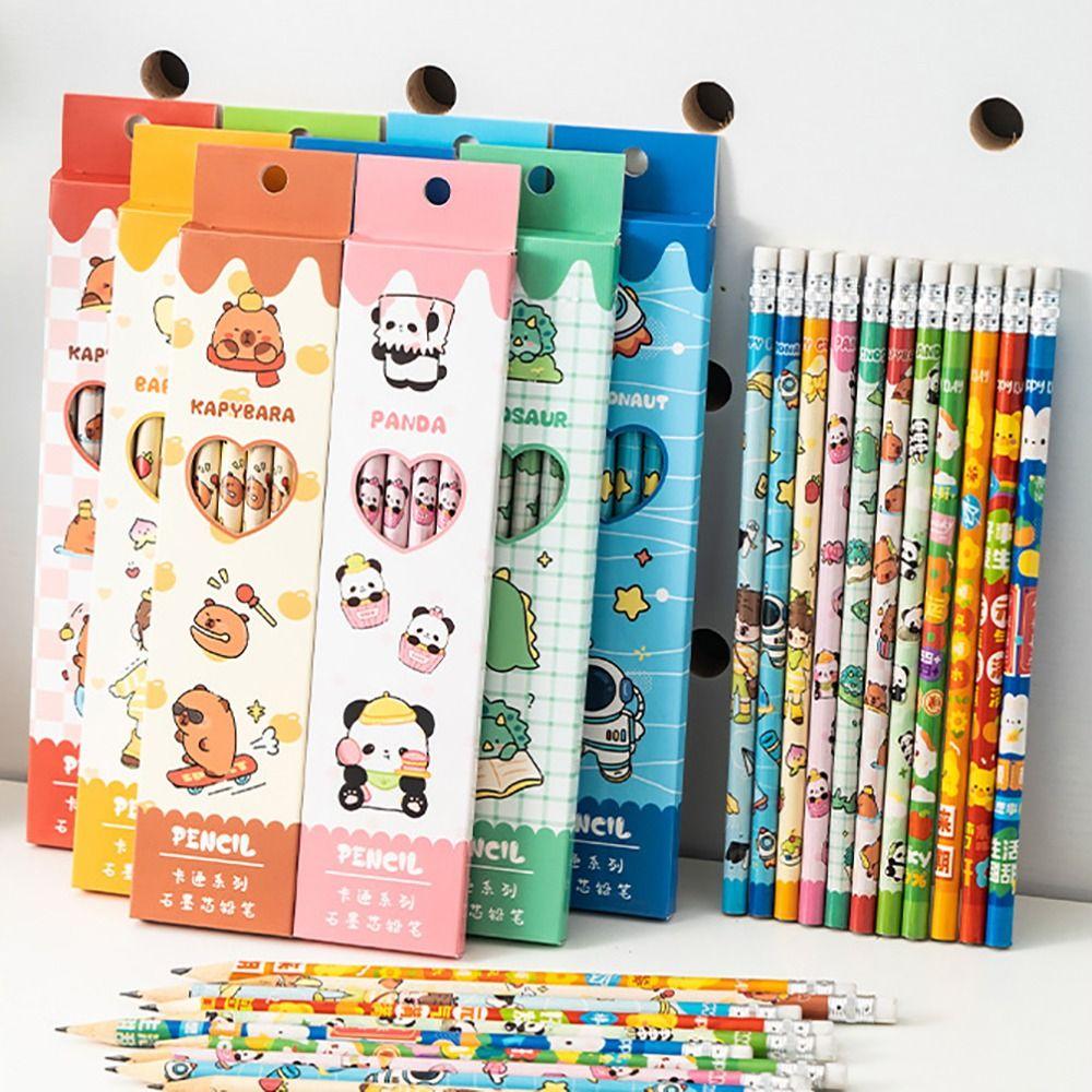With Rubber Head Writing Pencil Stationery Painting Pencil Durable Sketch Pencil School