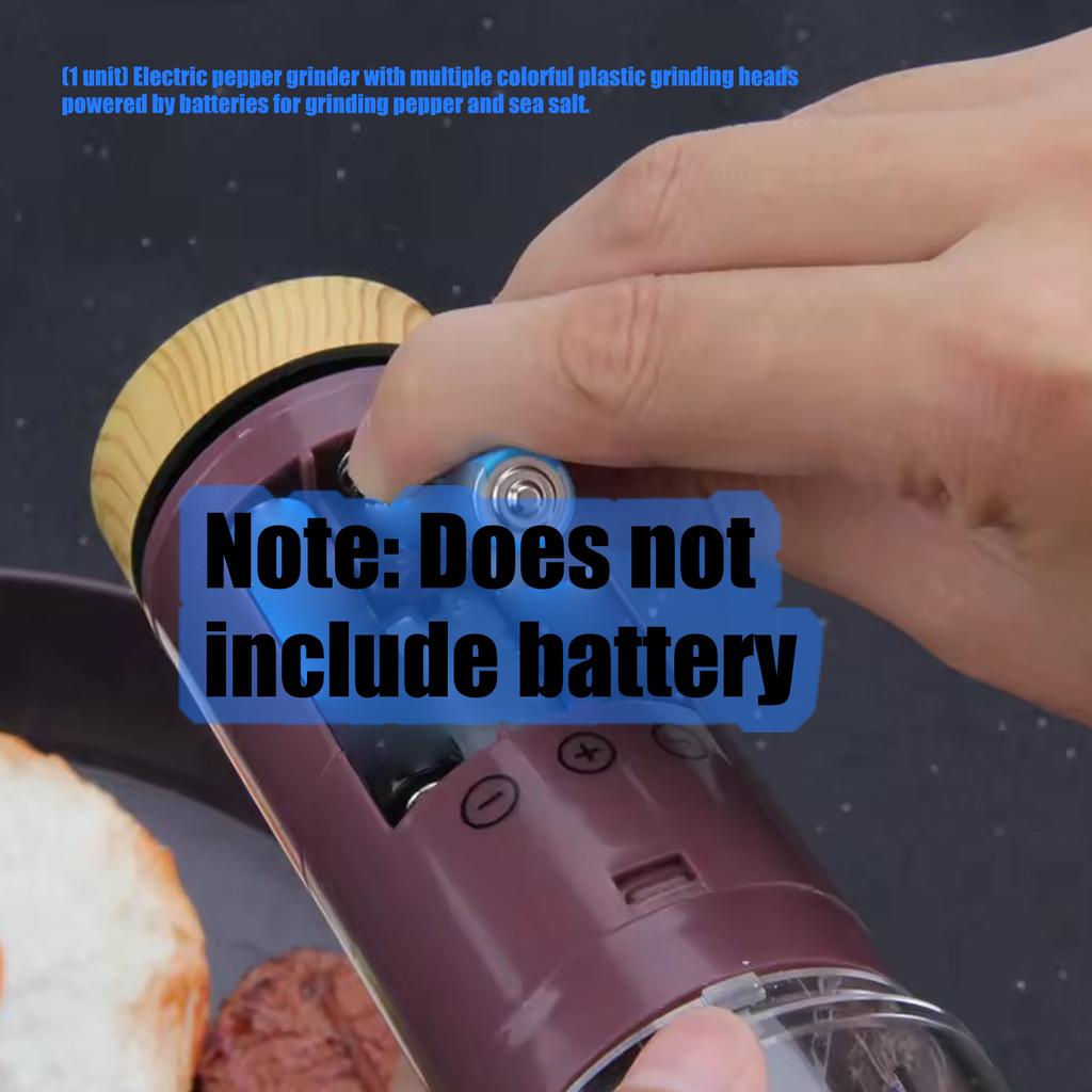 Электрическая мельница для перца и соли на батарейках, регулируемая степень помола, мельница для соли и специй, яркие цвета, кухонный инструмент