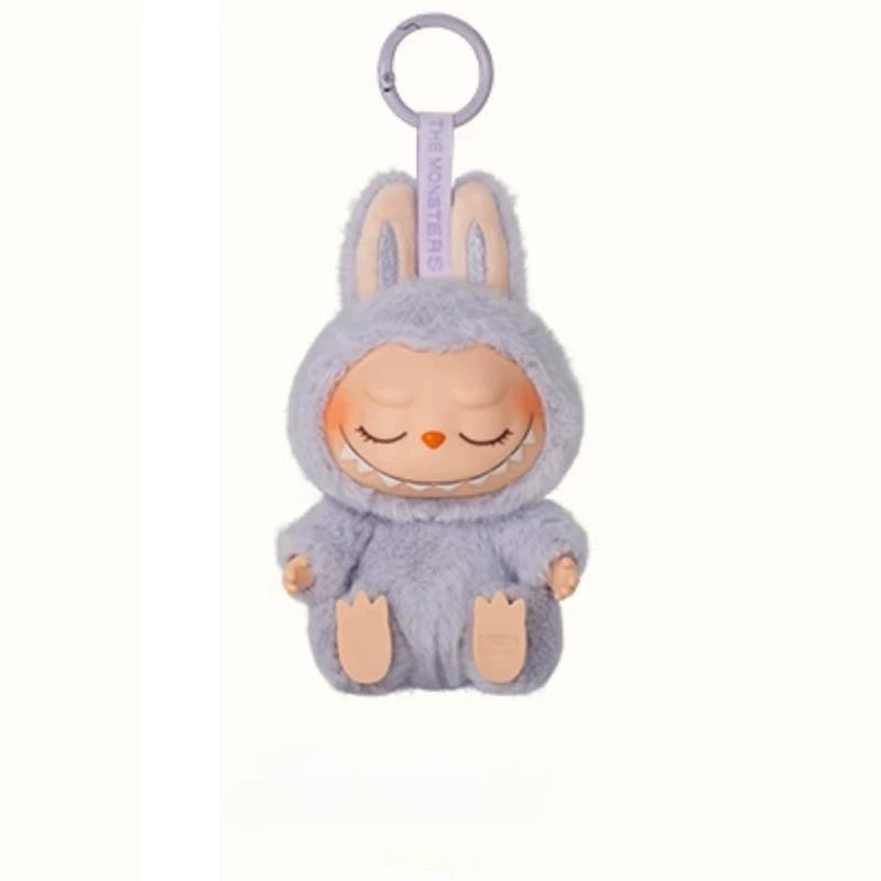 Labubu Присядь Виниловая плюшевая фигурка-брелок в слепой коробке, Виниловые плюшевые подвески-брелоки, Плюшевая игрушка-кукла Labubu 2-го поколения для украшения дома,