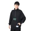Long Graphic Half Zip Action Black [Champion] Sweatshirt, Sleeve, Fleece, Print, Sweatshirt, Style, C3-Z003, Men's,