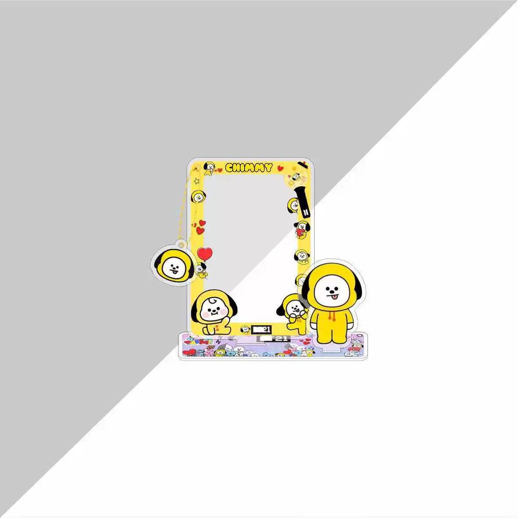 Bt21 Cartoon Card Insertion Frame, Small Card Storage Pendant, Standing Desktop Decoration, Star Periphery