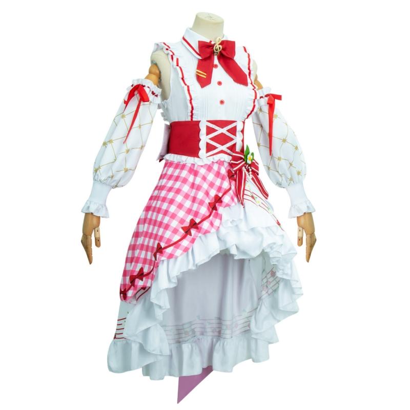 Miku Cosplay Strawberry Miku 15th Anniversary Cosplay Costume Wig Lovely Lolita Dress Women Halloween Uniform Party Fancy Dress