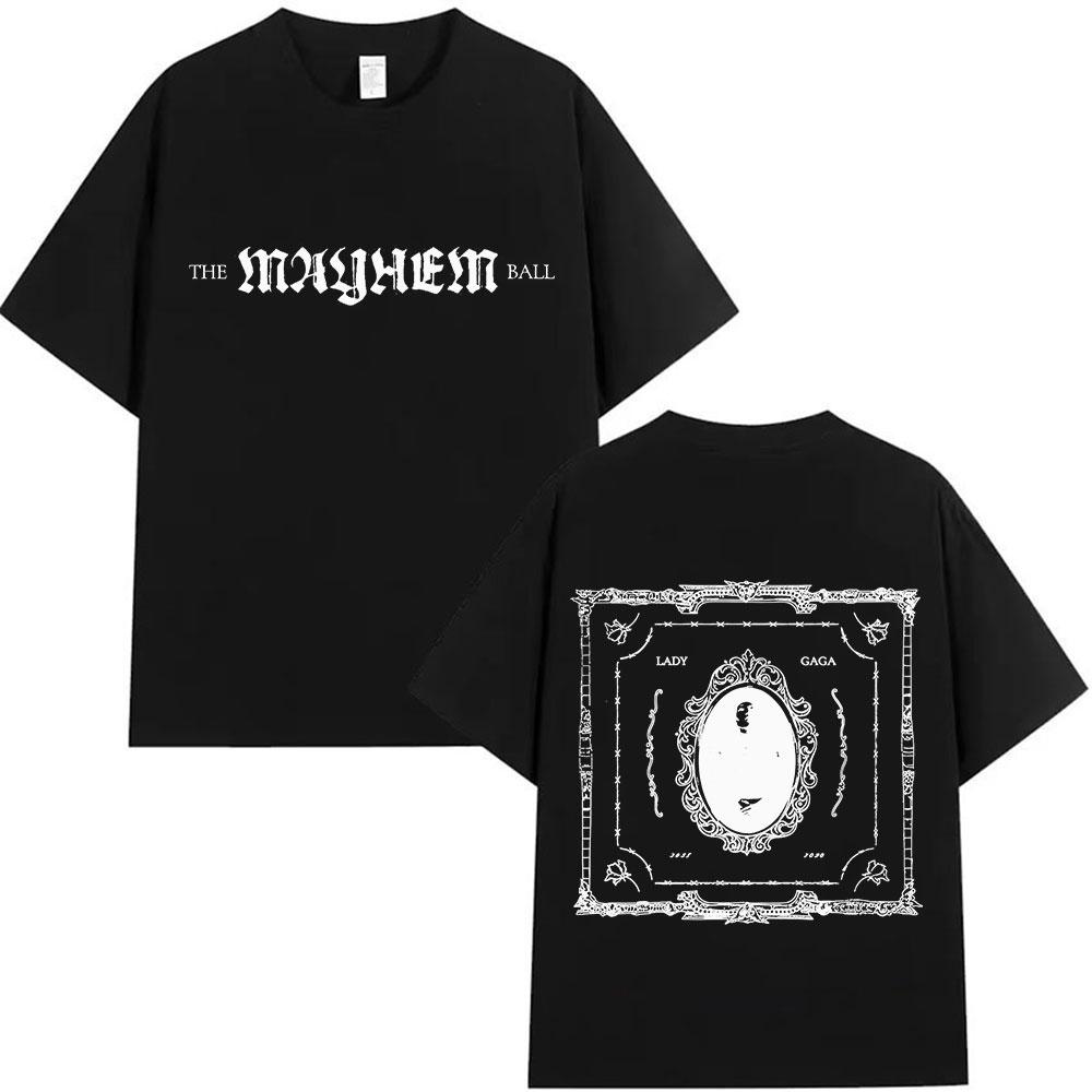Lady Gaga The Mayhem Ball Tour 20252026 Album Tshirt Unisex Women Hip Hop Pop Music Tshirt Fashion Harajuku Y2K Short Sleeve Top