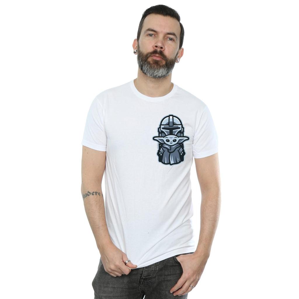 Star Wars Mens The Mandalorian Mando Child Combo Breast Print T-Shirt