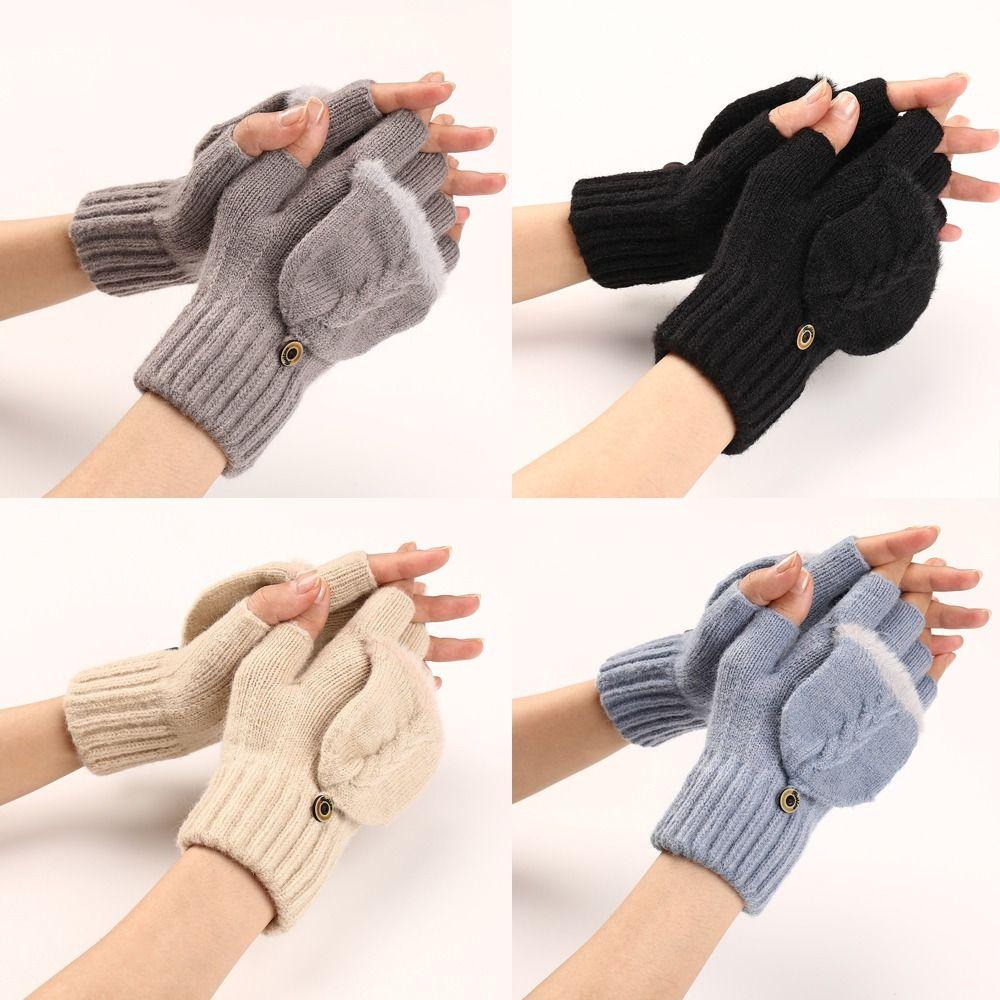 Hand Warmers Flap Gloves Half Finger Business Gloves Fashion Outdoor Mittens Girl Boys