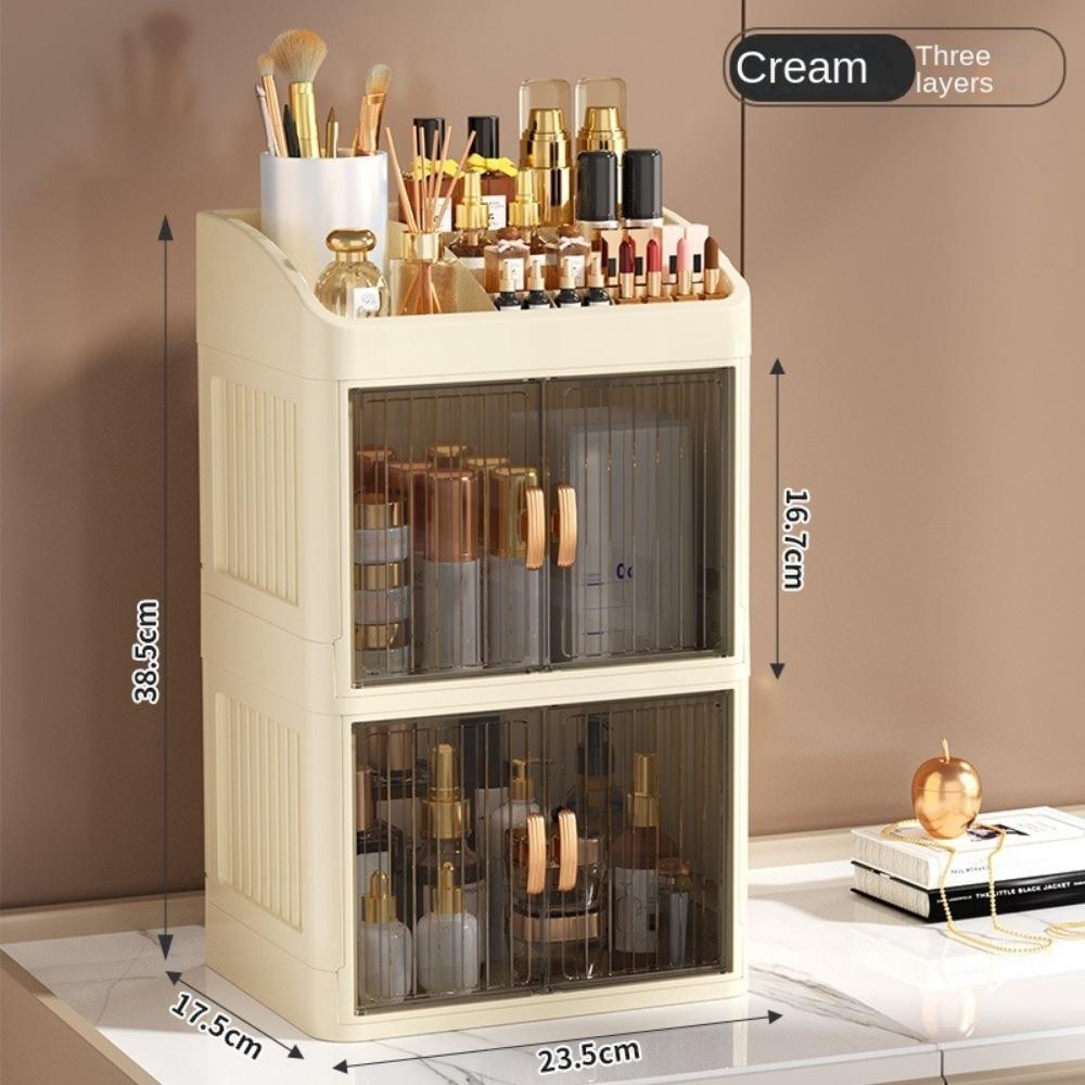 Plastic Makeup Storage Box Multi-Layer Stationery Rack Household Storage Shelf  Cosmetics Organizer