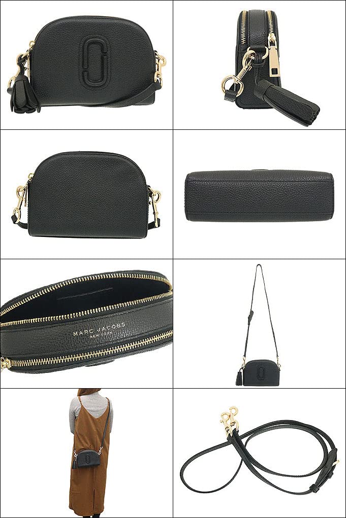 Bag M0015468 Black Shutter Leather Double J Logo Crossbody [Marc Jacobs] (Shoulder Bag) Women's [Brand] [Item]