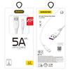 Dudao 5A USB to Lightning Cable, 2m, White - Fast Charging, Durable Design