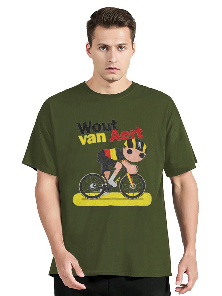 Cartoon Wout Van Aert Cute Unisex Tees Belgian Cyclist Racer Accessories T-shirt Oversized Cotton Tshirt Summer Fitness T Shirt