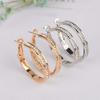 Rhinestone Inlaid Women Big Circle Geometric Dangle Hoop Earrings Jewelry Gift