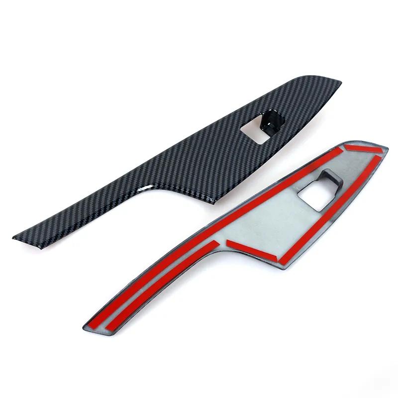 Кнопка переключателя подъема окна автомобиля, панель переключателя, накладка для Hyundai Tucson 2015 2016 2017 2018, интерьер из углеродного волокна