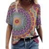 Женские футболки с v-образным вырезом, топы с 3d художественным принтом, свободные футболки с короткими рукавами, летняя уличная модная повседневная женская одежда больших размеров