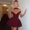 Women's Fall Sexy V-neck Low-cut Spice Girl Backless Solid Color Slim-fit Dress
