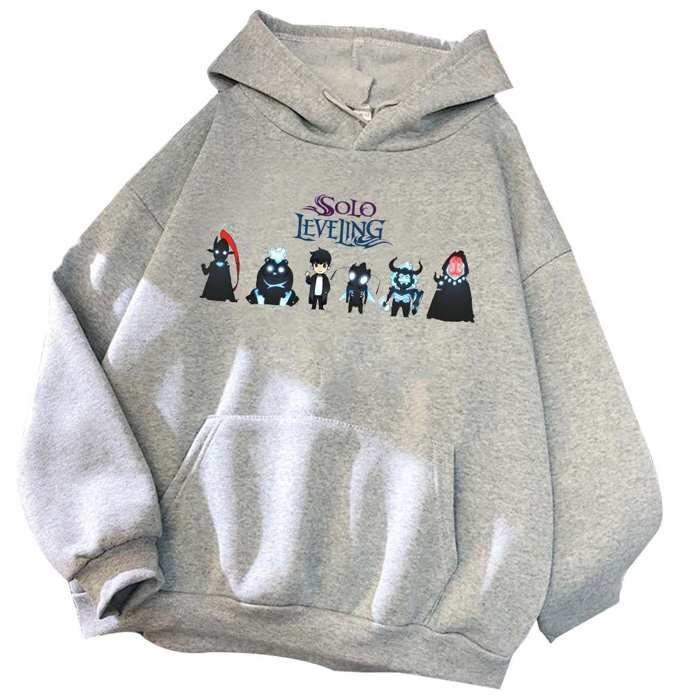 Hot Anime Solo Leveling Sung Jin-Woo Graphic Printed Hooded Men Women Prevalent Hoodies Manga Sweatshirt Harajuku Streetwear