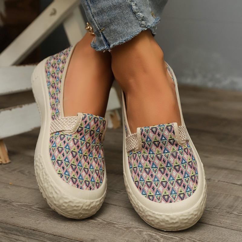 Мода 2024 года, высококачественная женская обувь в этническом стиле, плетеная обувь с вышивкой, женская модная дышащая повседневная обувь на плоской подошве для женщин