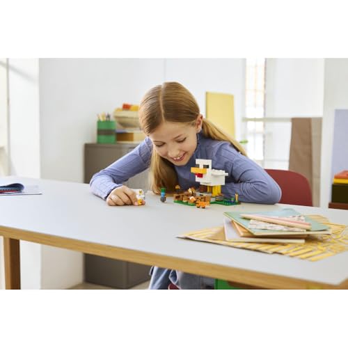 LEGO Minecraft Chicken Farm Toy - Birthday Present, Building Blocks, for Girls, Boys, Children Ages 7, 8, 9, Elementary School Students, Game, Home De