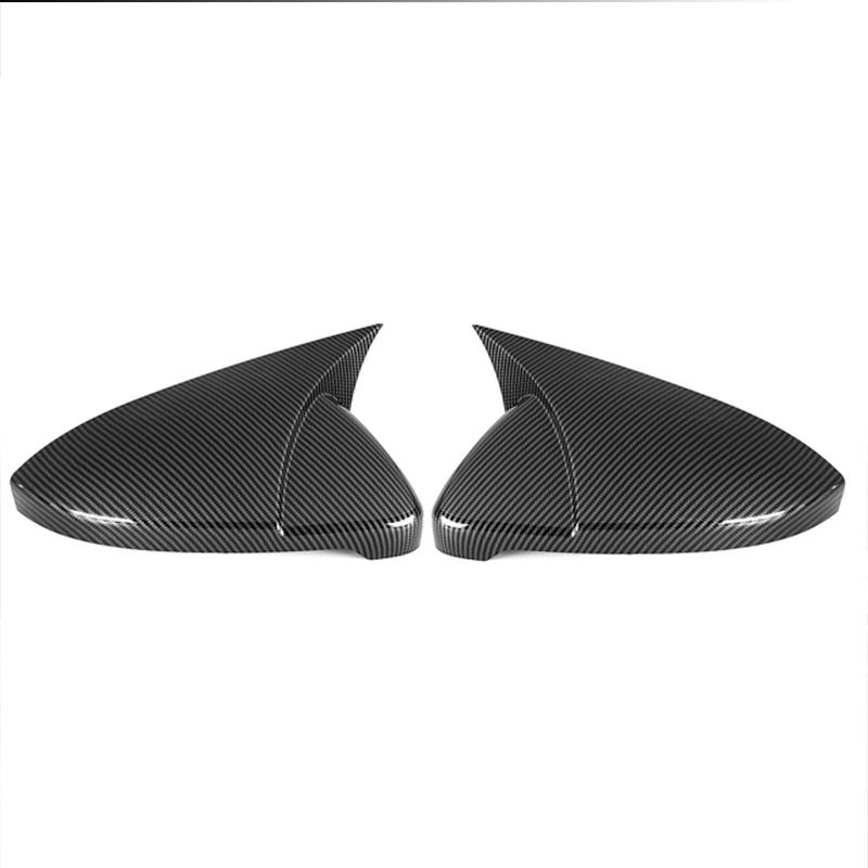 Крышка бокового зеркала с рифмованным рогом, колпачки для зеркал заднего вида, глянцевый черный карбон, подходит для автомобиля VW Golf MK6 GTI 2009-2013