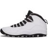 Air Jordan 10 Retro 'Steel' 2013 (Unisex) White / Black / Light Steel Grey / Varsity Red Vintage Basketball Shoes 310805 103