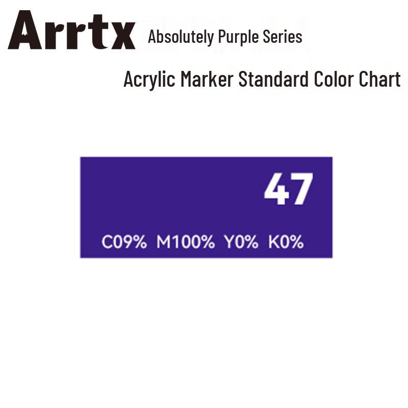 Arrtx Ataishi Акриловый маркер с мягким наконечником, 1 шт., Абсолютно фиолетовый, Стиль A/B, 30 цветов, Водонепроницаемый, Быстросохнущий, Непрозрачный.