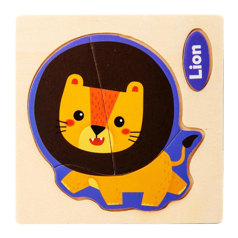 3D деревянные головоломки, игрушки для детей, деревянные 3d пазлы с мультяшными животными, интеллект, детские развивающие игрушки для детей