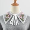 Women False Collar Embroidery Blouse Top Collar Elegant Fake Collar Shawl Wrap Universal Party Dress Clothes Accessories