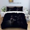 3pcs Bedding Set Black Cat 3D Printed Cozy Soft Duvet Cover King Queen Twin Size Birthday Gift for Home Adult Bedroom Decoration
