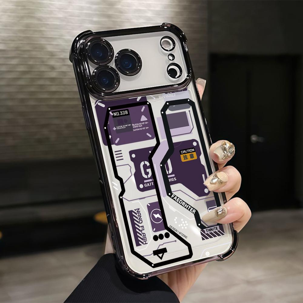 Fashion Mecha Style Phone Case for Samsung Galaxy S26 S25 S24 S23 S22 S21 S20 FE Ultra Plus 5G Anti-drop Transparent Cover